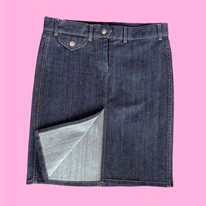 French Connection Asymmetrical Denim Skirt in Dark Blue